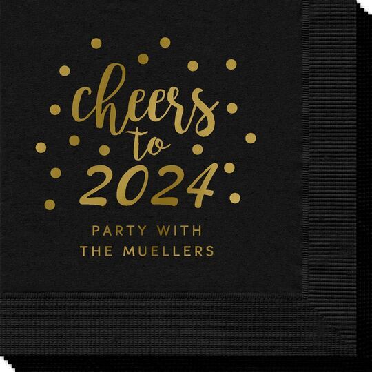 Confetti Dots Cheers to the New Year Napkins